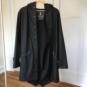 Rains long jacket black XXS
